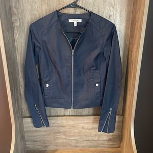 Athleta soft navy blue moto jacket
